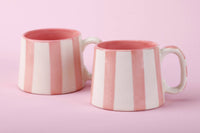 Thumbnail for Pretty in Pink Stripe Ceramic Coffee Cup