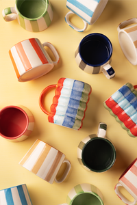 Thumbnail for Pretty in Pink Stripe Ceramic Coffee Cup