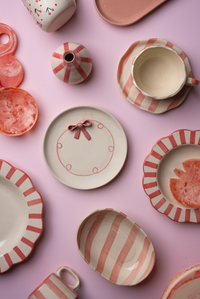 Thumbnail for Pretty in Pink Stripe Ceramic Coffee Cup