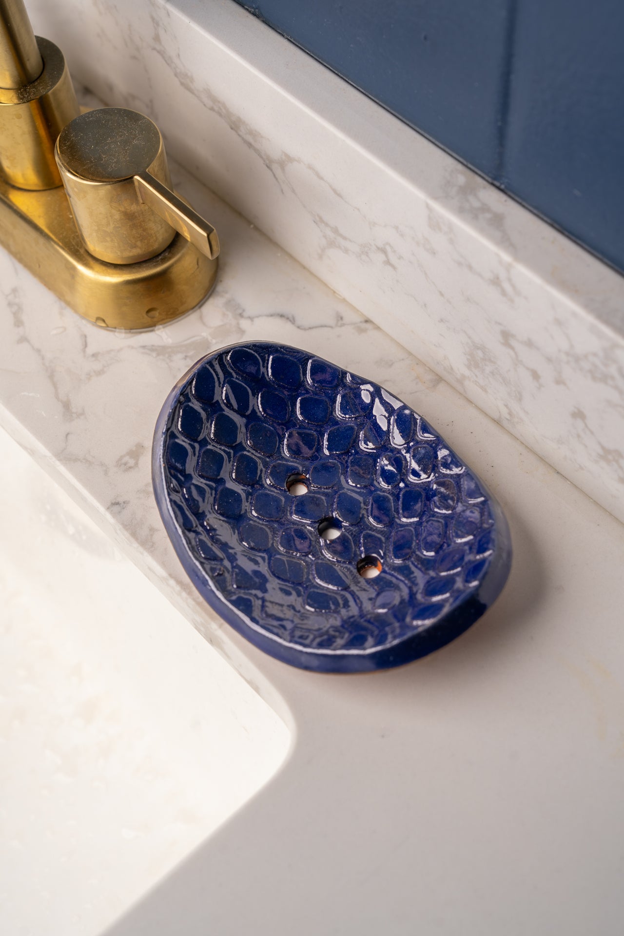 Oval Lace Print Soap Dish