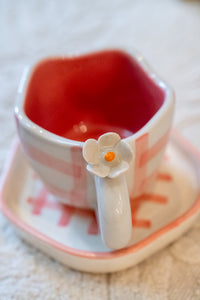 Thumbnail for Pretty in Pink Gingham Coasters Ceramic