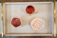 Thumbnail for Pretty in Pink Gingham Coasters Ceramic