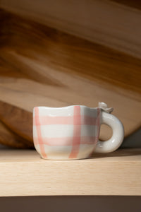 Thumbnail for Pretty in Pink Gingham Ceramic Cups