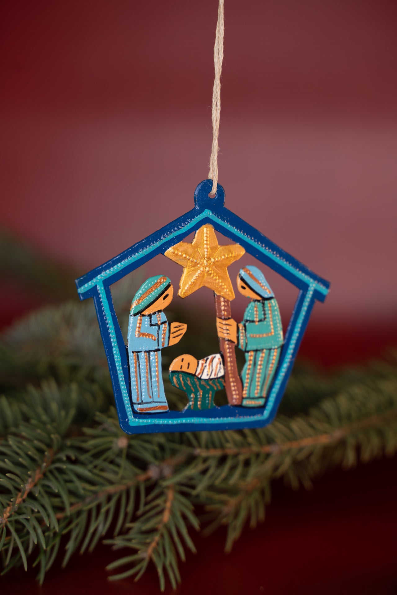 Painted Nativity Ornament