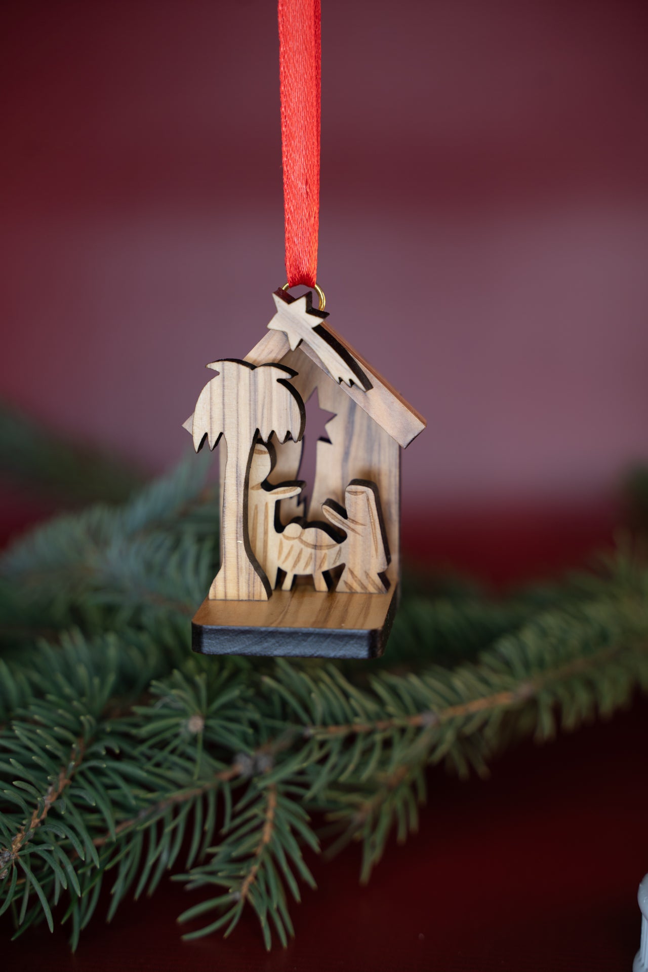 Olive Wood Creche Ornament