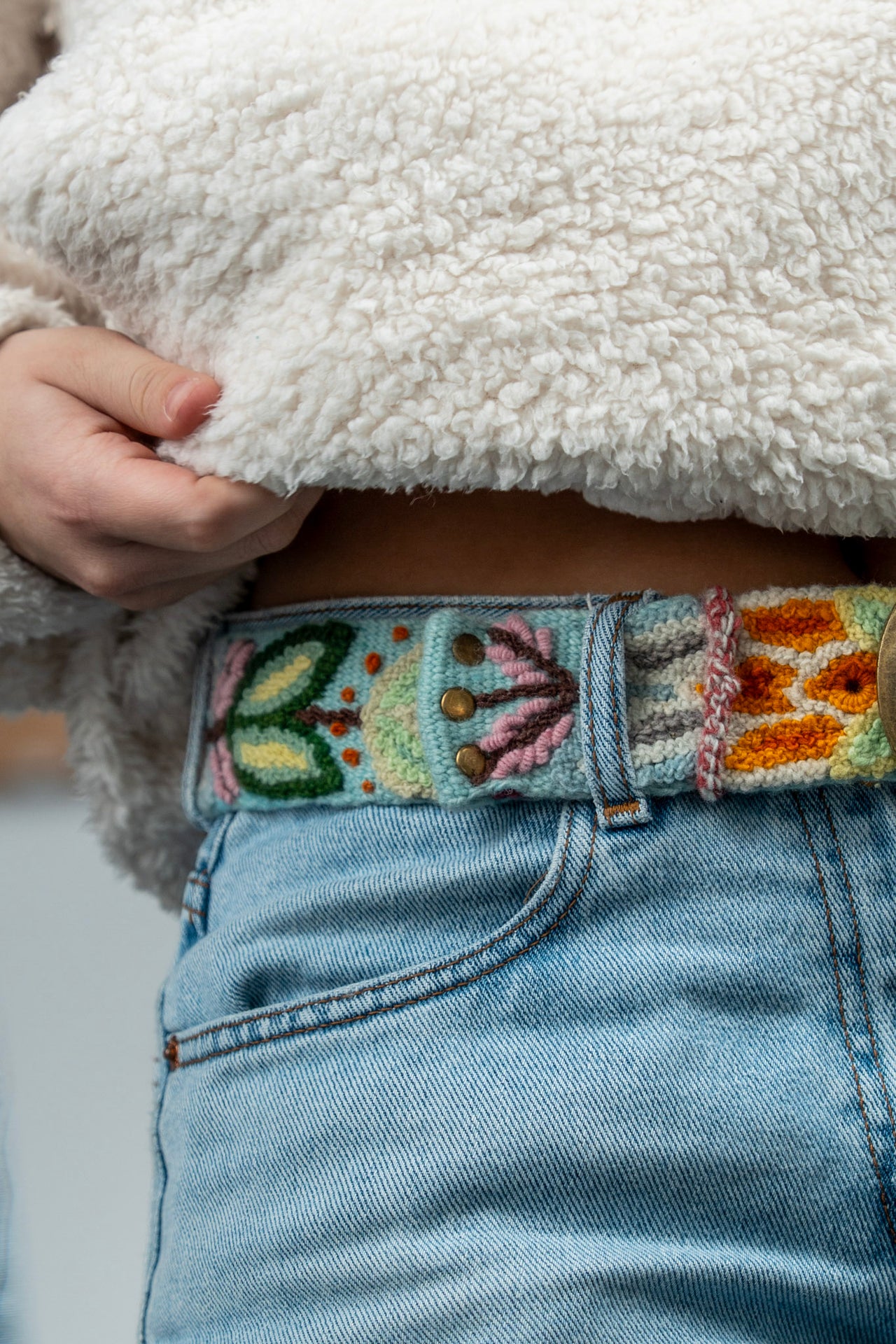 Soft Bloom Embroidered Belt