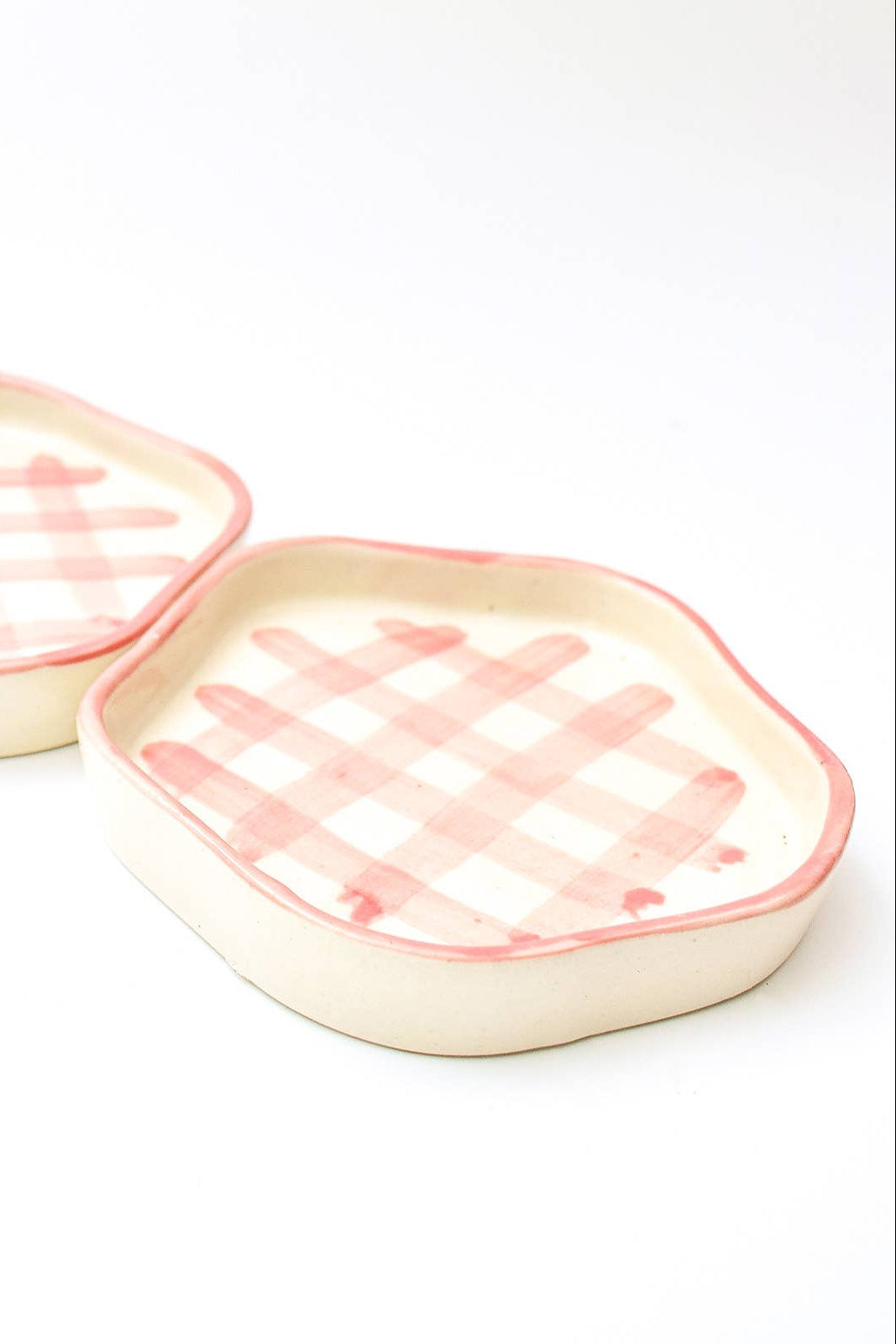 Pretty in Pink Gingham Coasters Ceramic