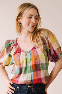 Thumbnail for Harbor Plaid Frances Top