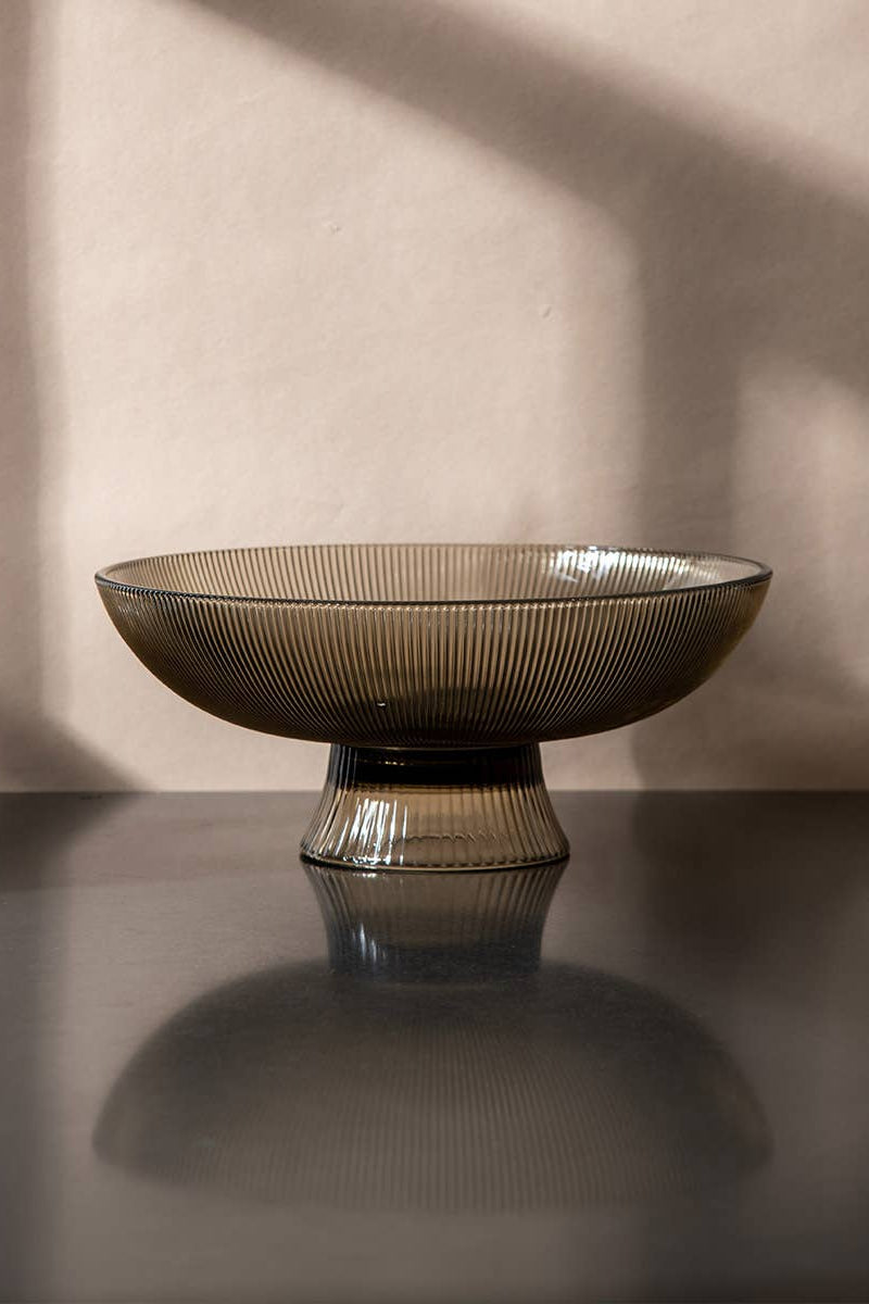 Ribbed Glass Bowl