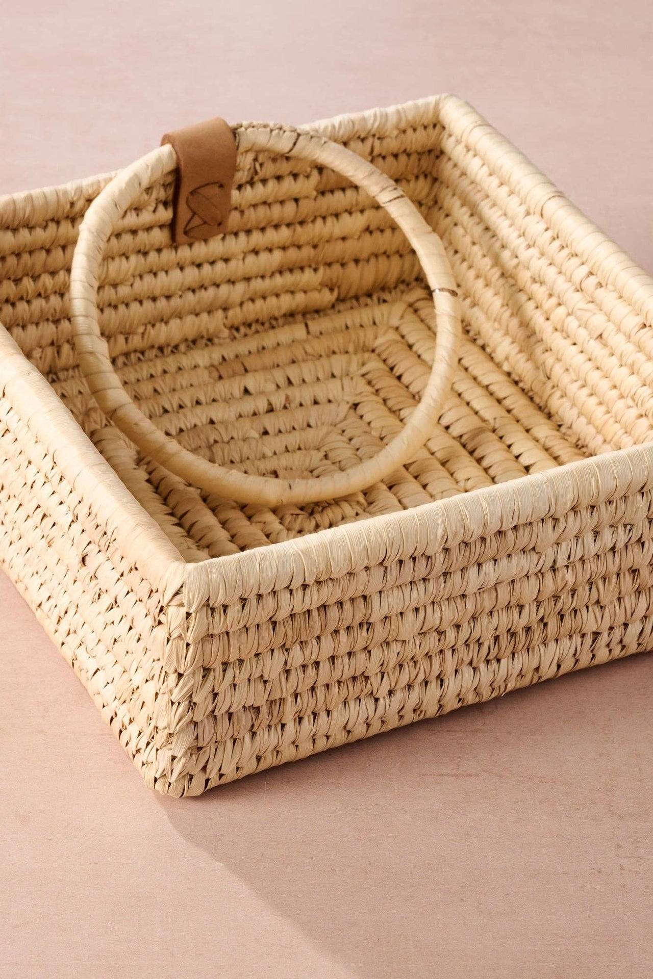 Khejur Woven Palm Leaf Napkin Basket