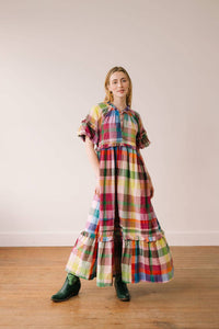 Thumbnail for Harbor Plaid Charlotte Dress