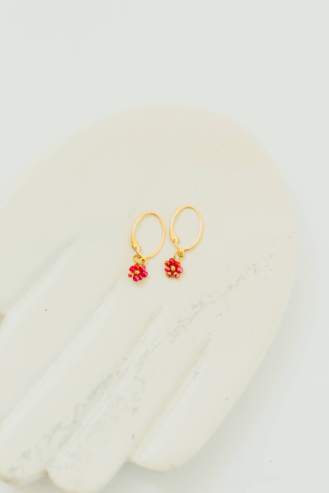 Dainty Daisy Hoop Earrings