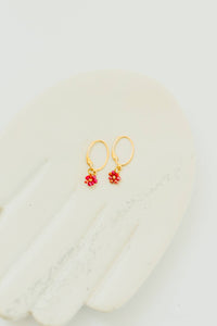 Thumbnail for Dainty Daisy Hoop Earrings