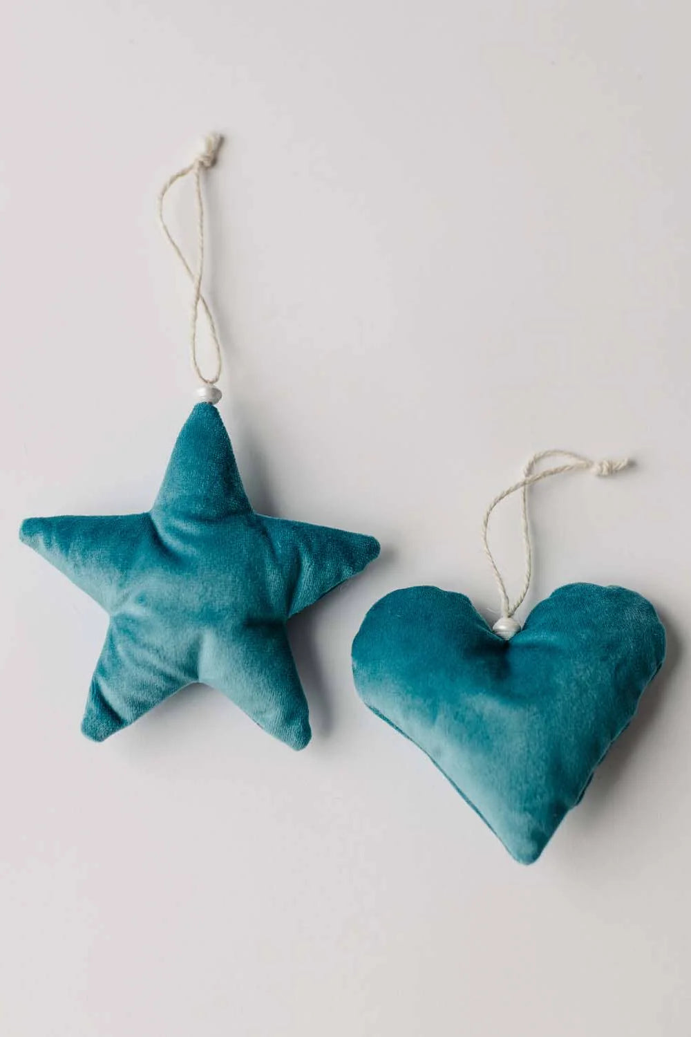 Velvet Heart Christmas Ornaments