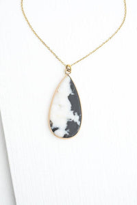 Thumbnail for Everlasting Teardrop Necklace in Zebra Jasper Stone