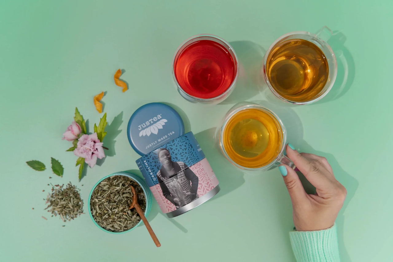 JusTea Trio Tin & Spoon Set