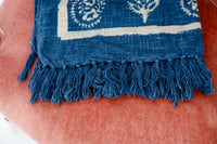 Thumbnail for Cobalt Paisley Throw Blanket