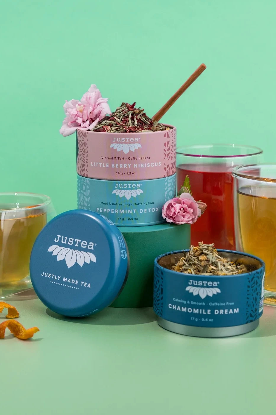 JusTea Trio Tin & Spoon Set