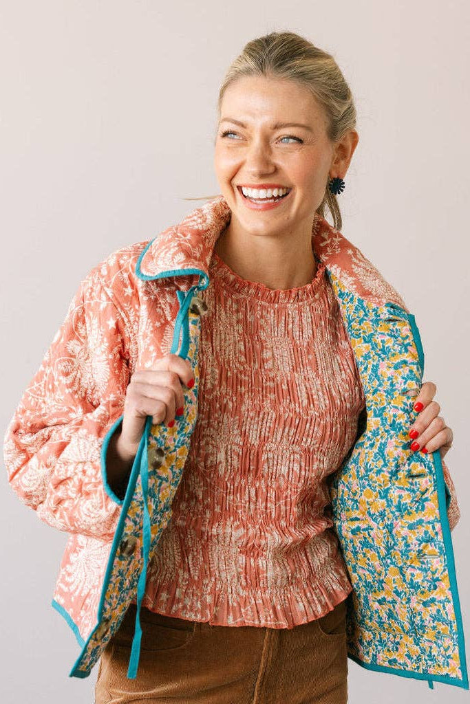 Reversible Floral Stevie Quilted Jacket