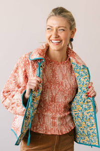 Thumbnail for Reversible Floral Stevie Quilted Jacket