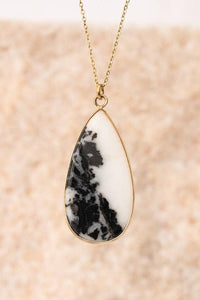 Thumbnail for Everlasting Teardrop Necklace in Zebra Jasper Stone