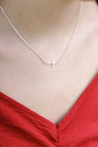 Thumbnail for Marie Sideways Cross Necklace