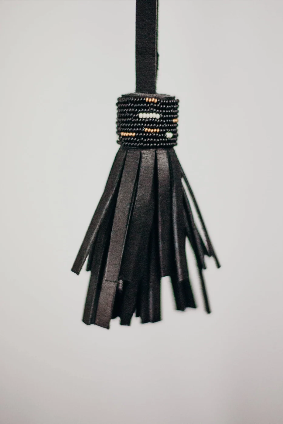 Leather Beaded Tassel Key Chain