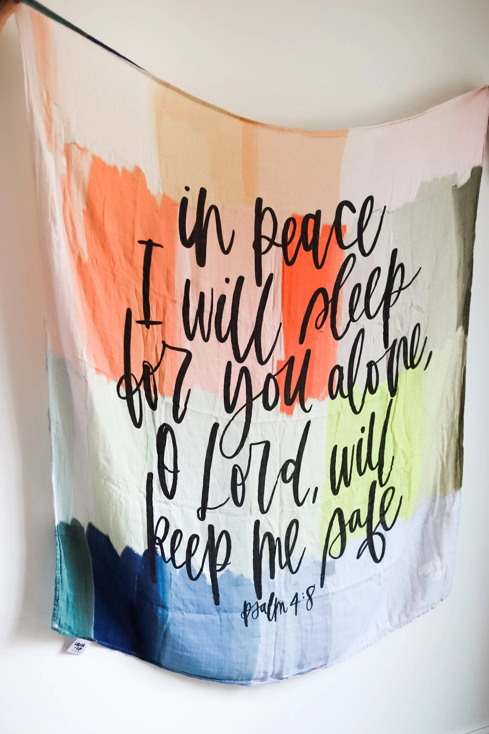 "In Peace I Will Sleep" Muslin Blanket