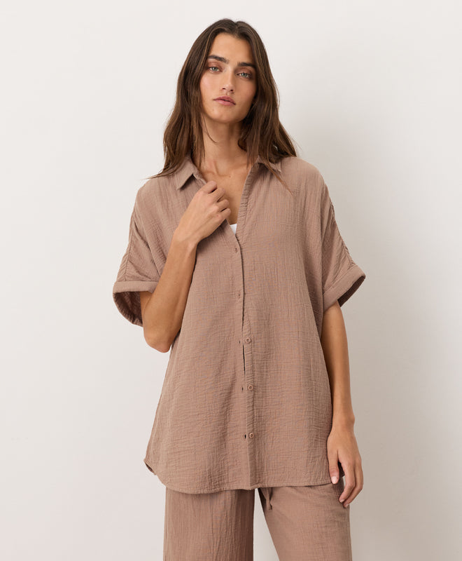 Coastal Double Gauze Oversized Shirt