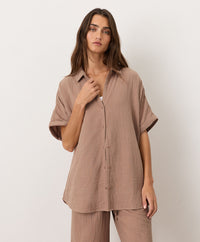 Thumbnail for Coastal Double Gauze Oversized Shirt