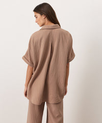Thumbnail for Coastal Double Gauze Oversized Shirt