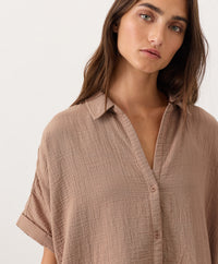 Thumbnail for Coastal Double Gauze Oversized Shirt