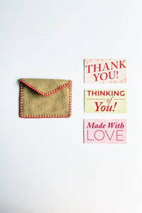 Thumbnail for Hand-Stitched Felt Envelope with Cards