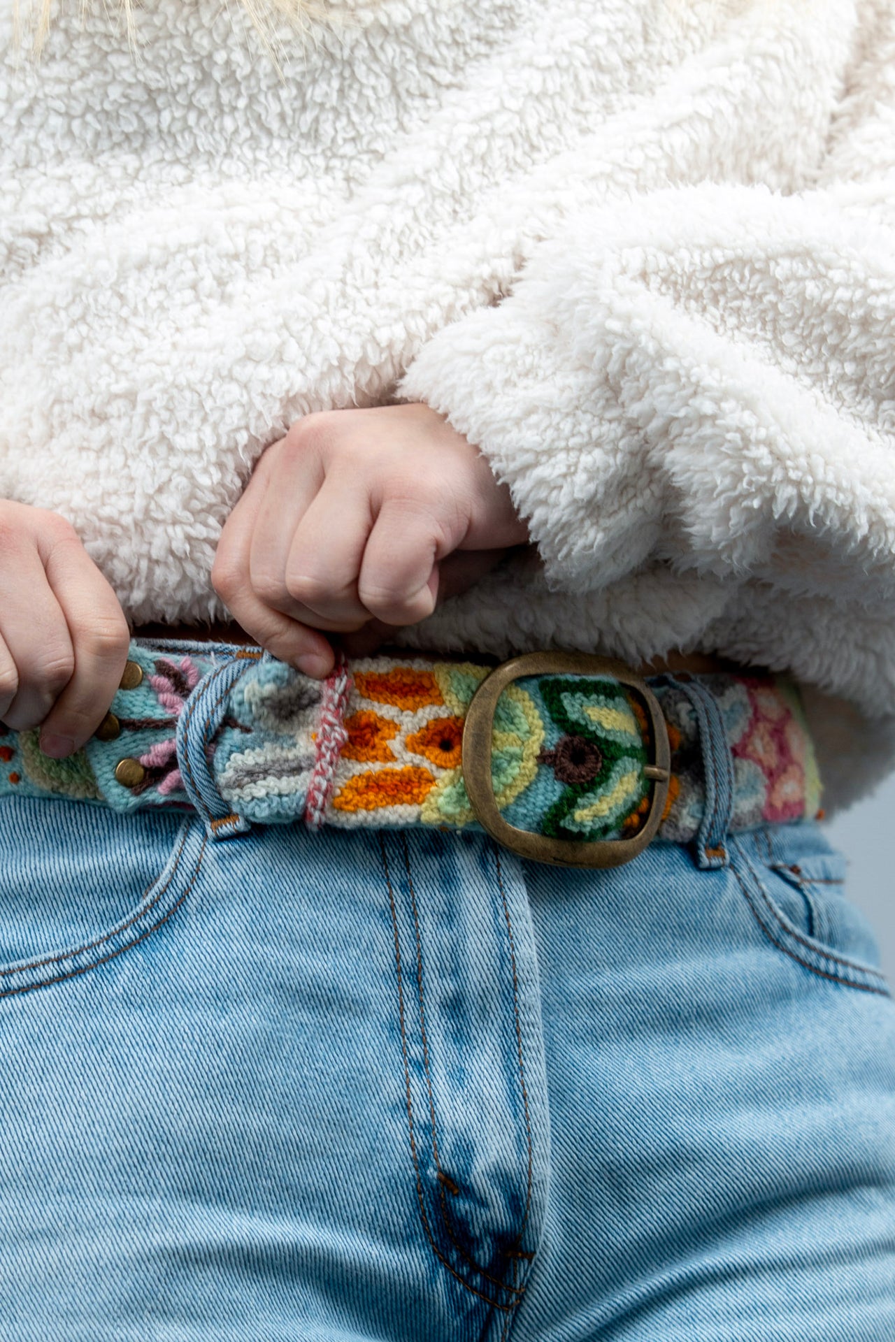 Soft Bloom Embroidered Belt