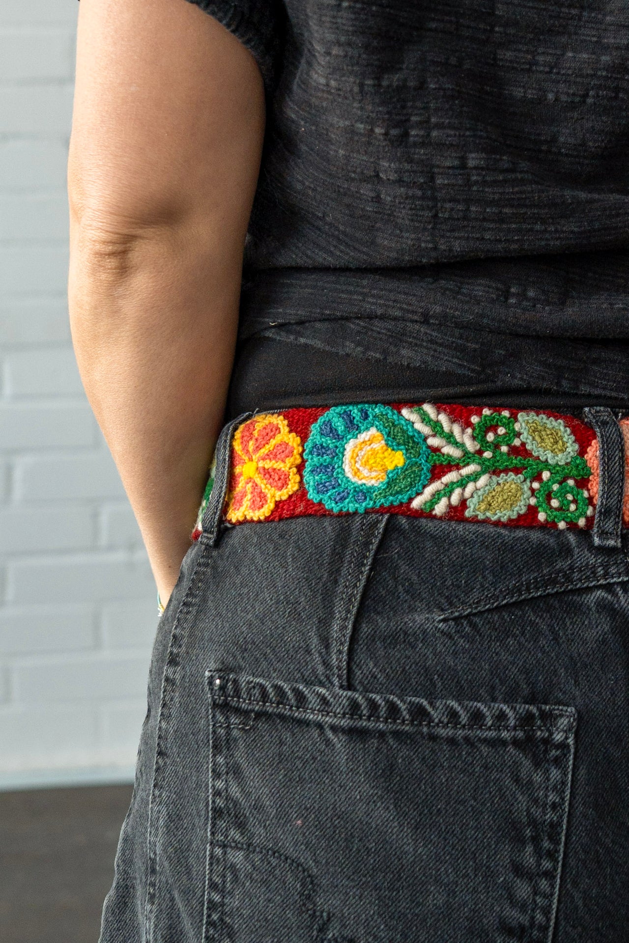 Granate Embroidered Belt