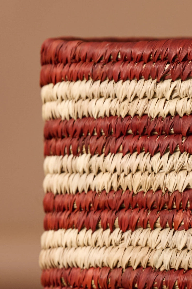 Striped Palm Leaf Baskets