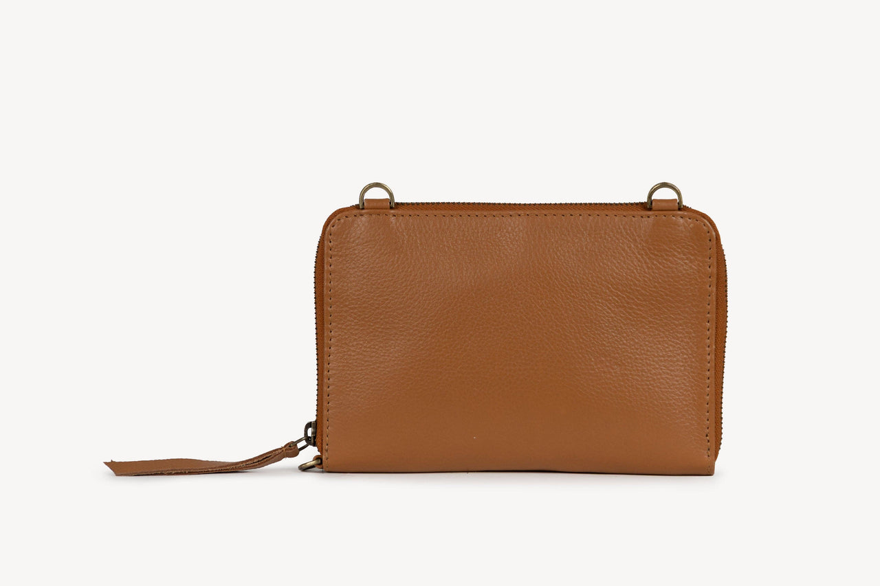 Pebbled Leather Crossbody Wallet