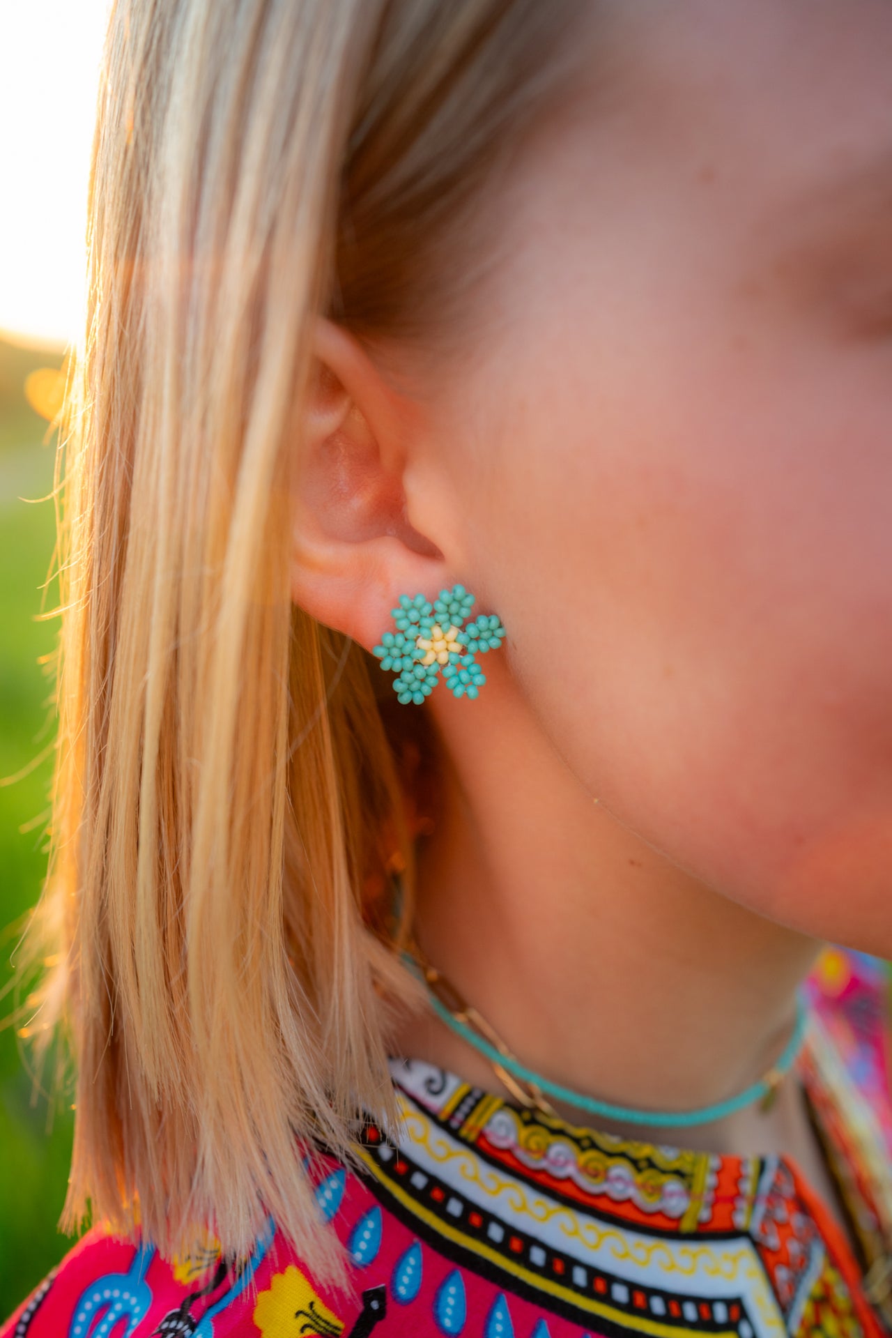 Daisy Beaded Studs