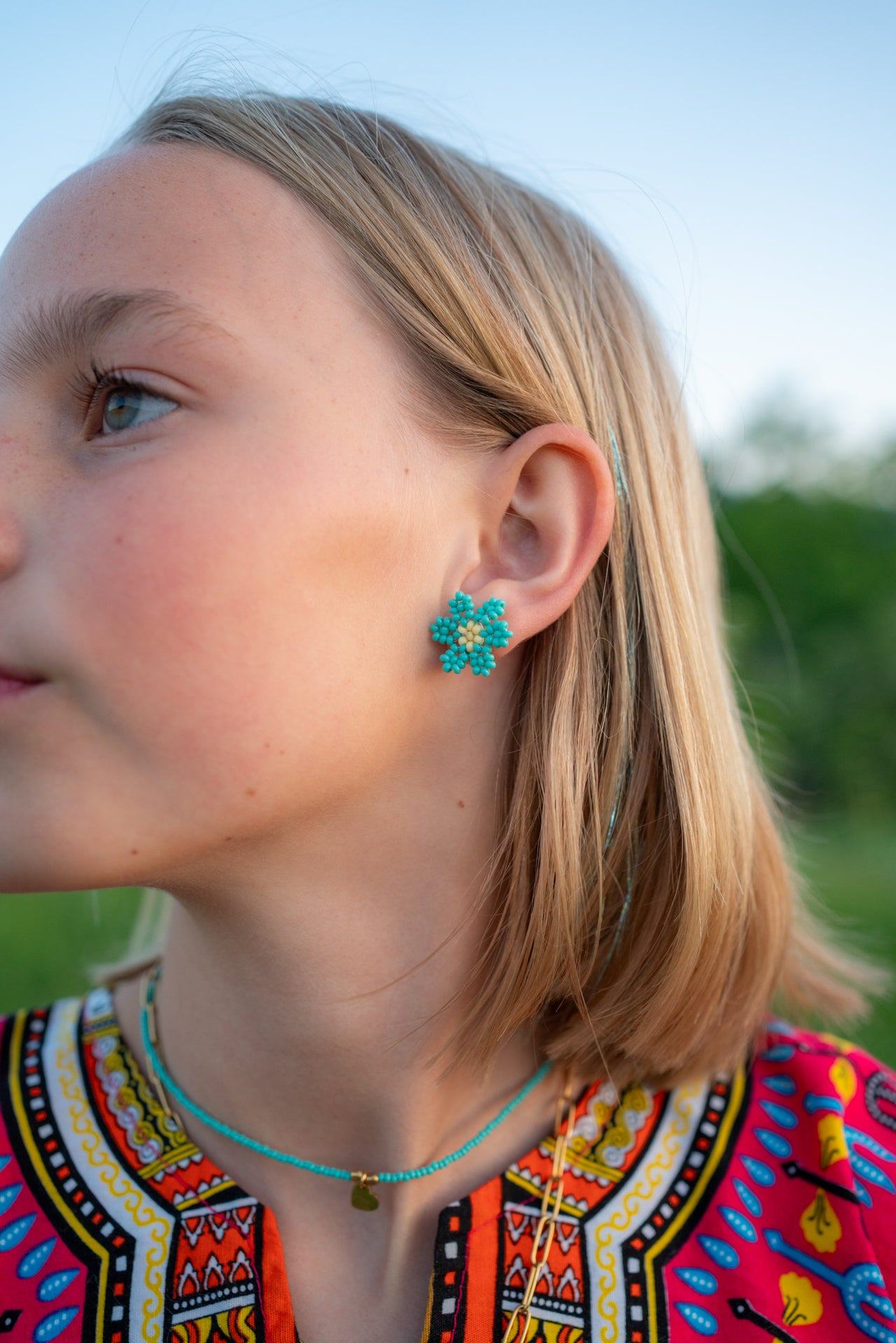 Daisy Beaded Studs