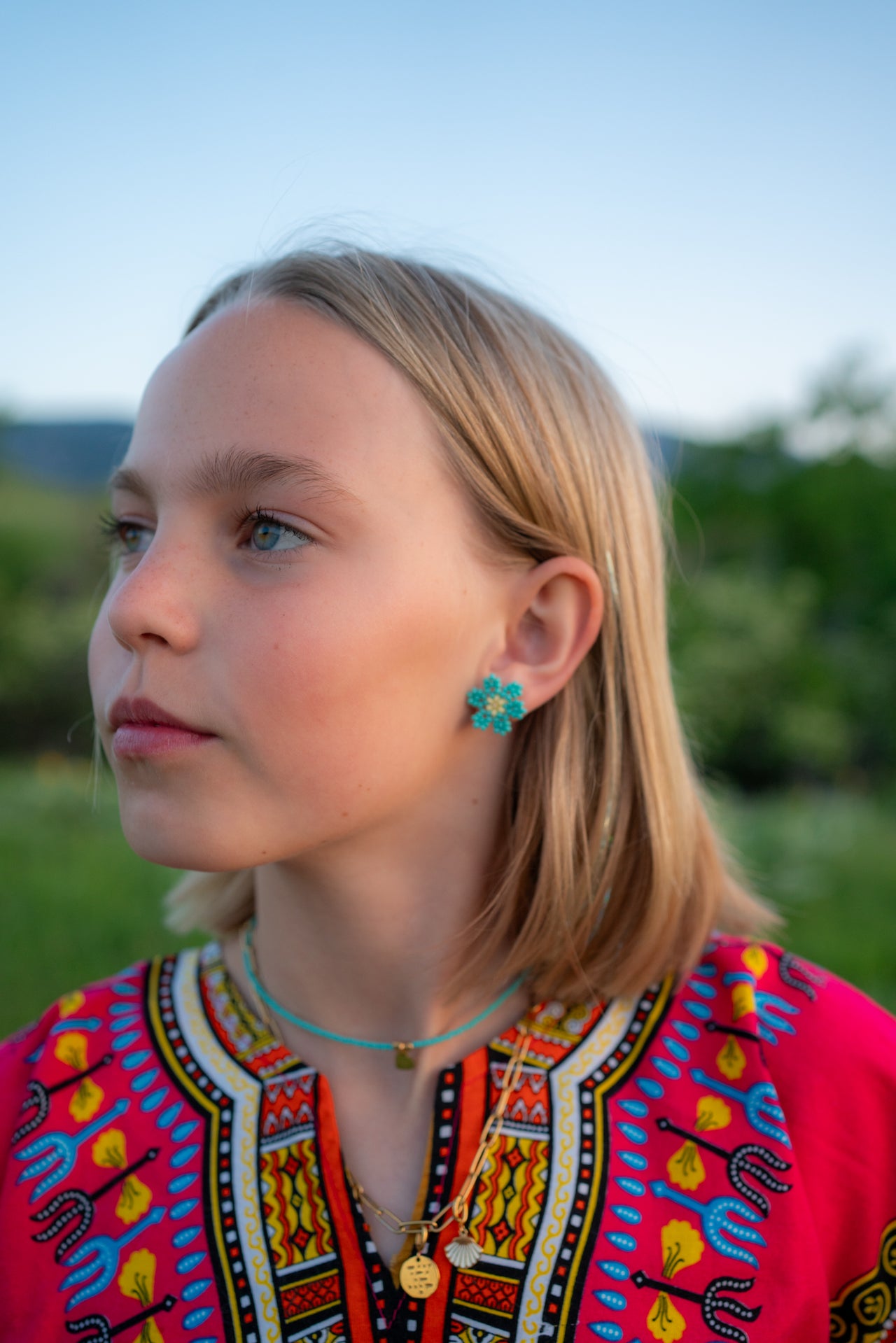Daisy Beaded Studs