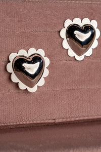 Thumbnail for Puffy Scalloped Heart Earrings