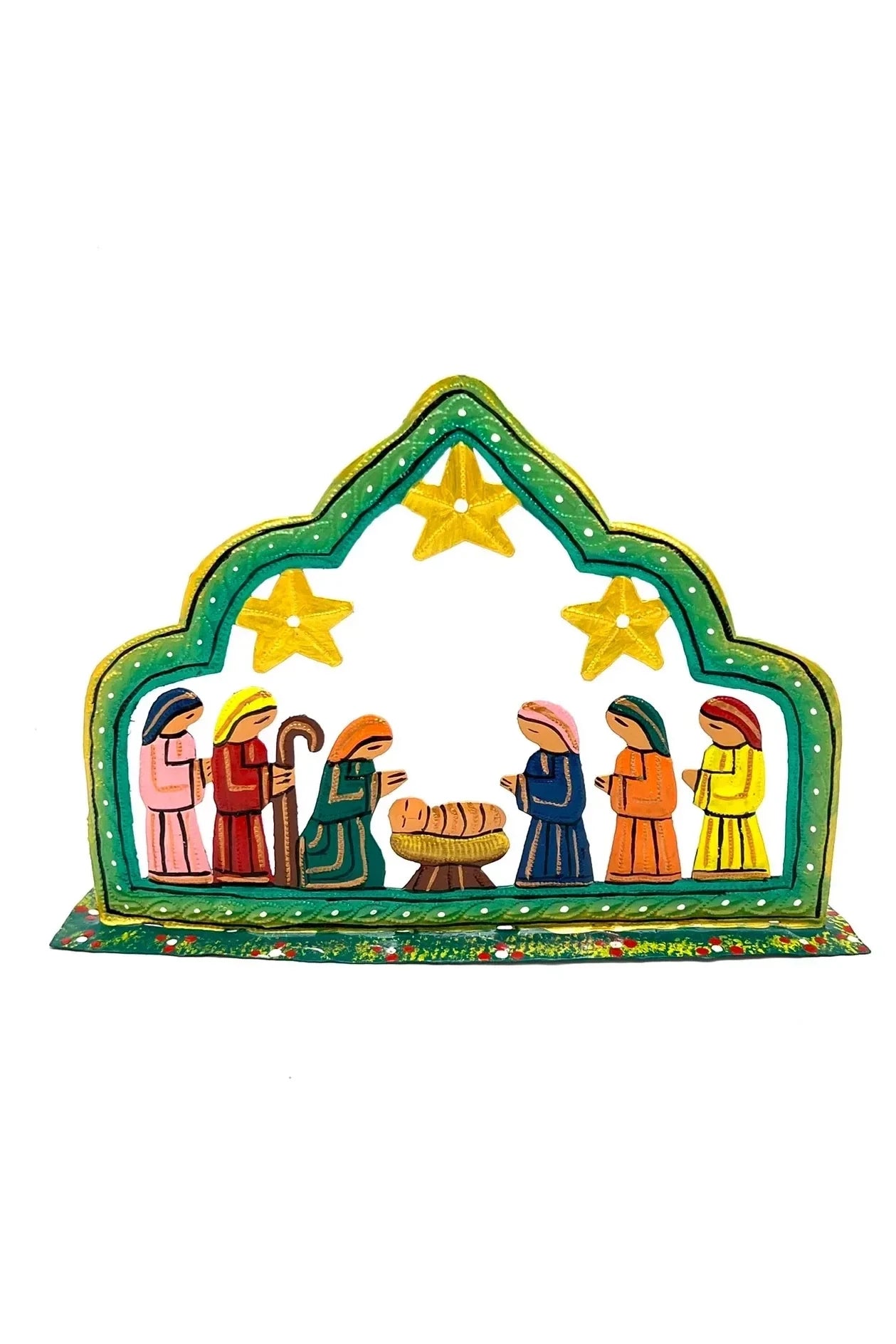 Small Green Standing Nativity