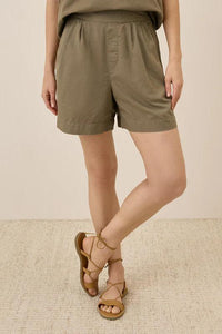 Thumbnail for Canopy Linen Blend High-Waisted Short