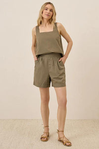 Thumbnail for Canopy Linen Blend High-Waisted Short