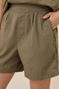 Thumbnail for Canopy Linen Blend High-Waisted Short