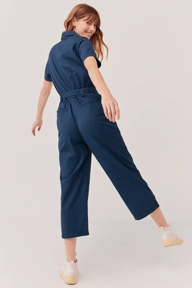 Women's Boulevard Brushed Twill Zip Front Jumpsuit made with