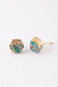 Thumbnail for Oasis Turquoise and Gold Studs