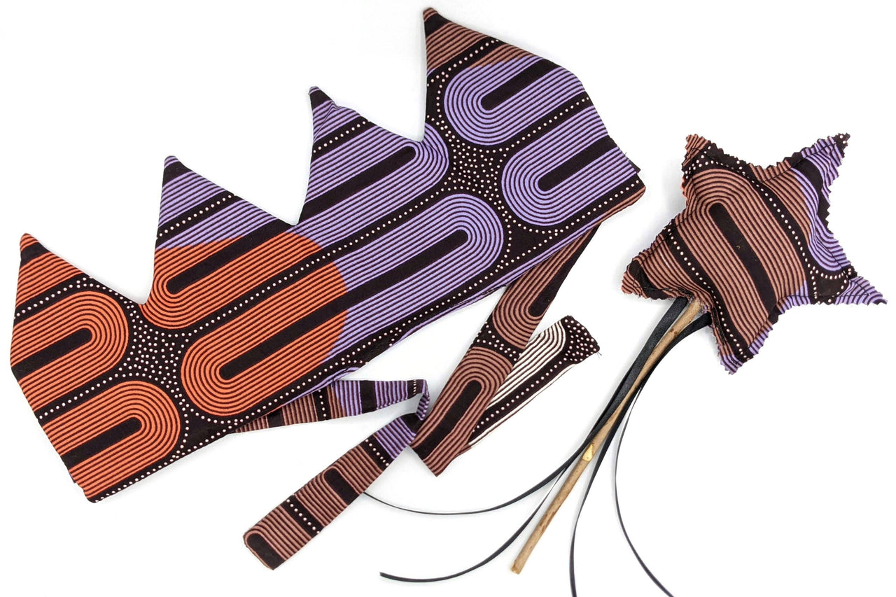 Kids Fabric Crown and Wand Set