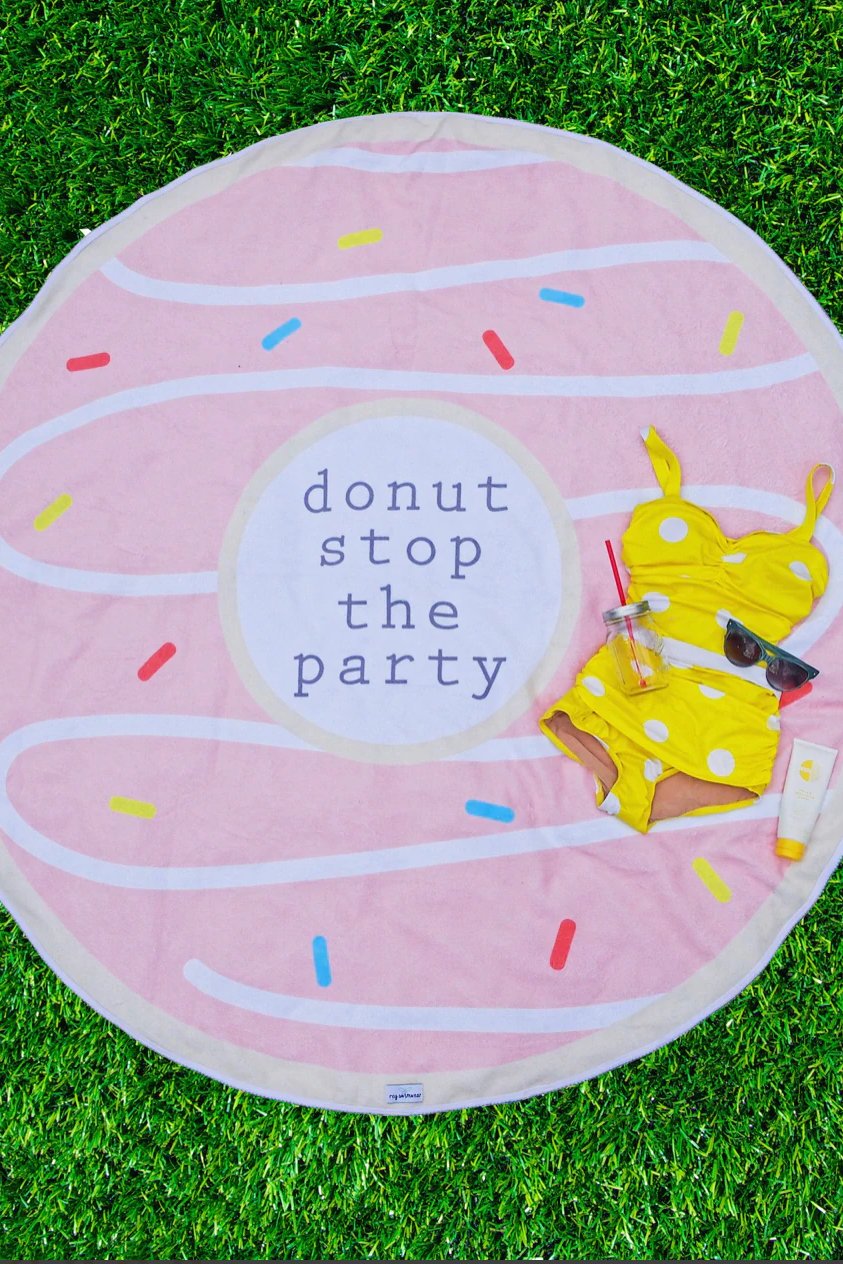 Donut Stop the Party Roundie Towel