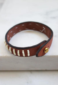 Thumbnail for Leather Beaded Row Bracelets